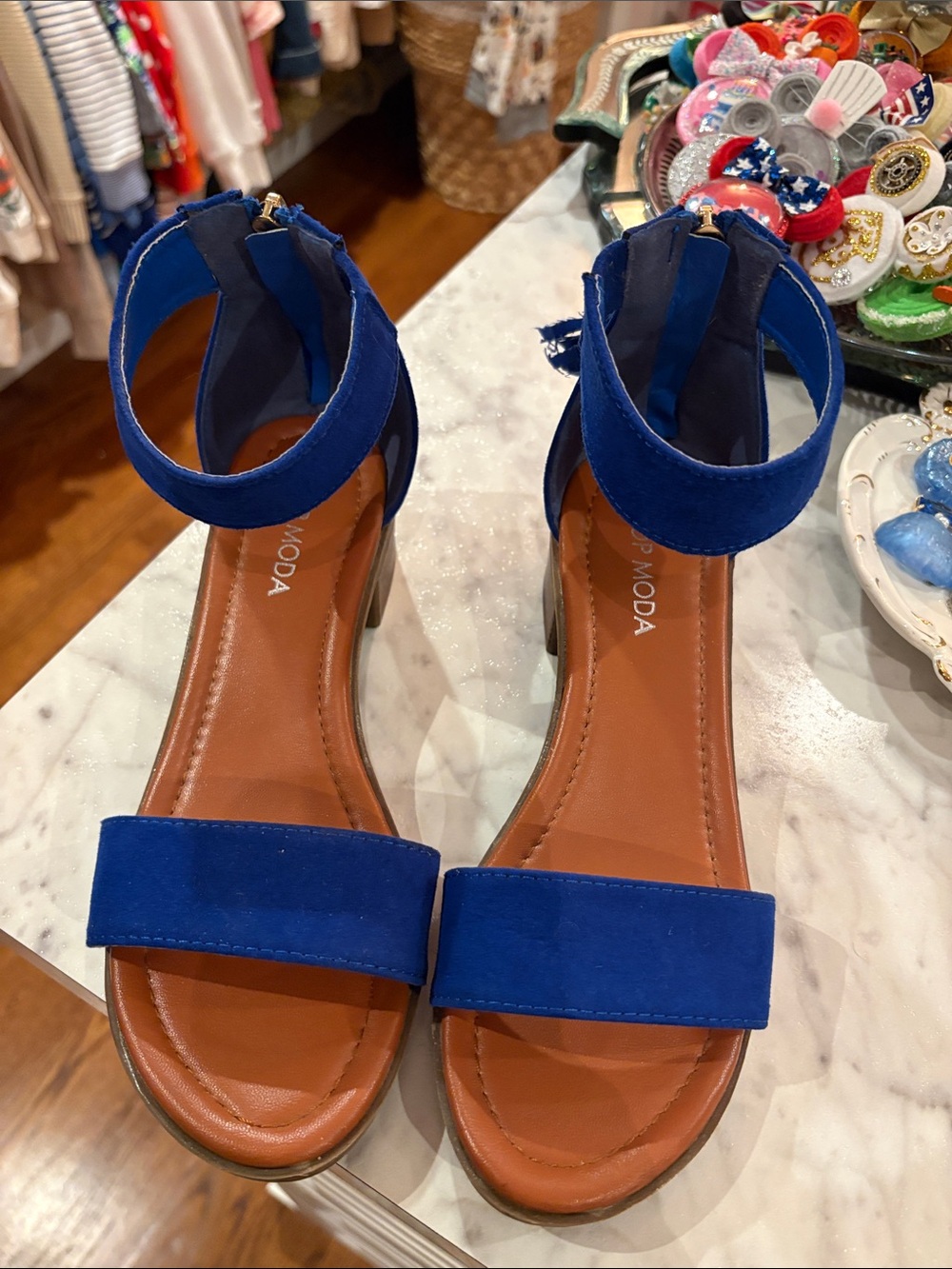 Top Moda Cobalt Blue Ankle-Strap Sandals